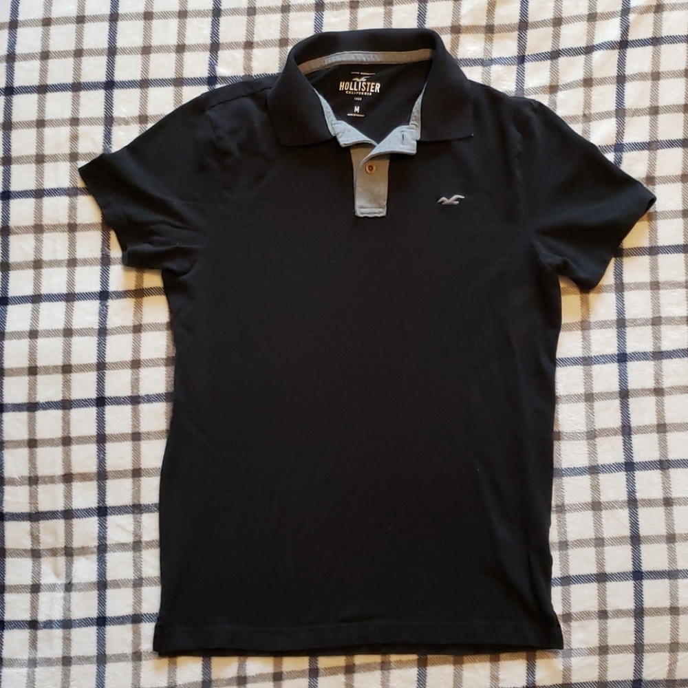 MEN'S BLACK HOLLISTER POLO